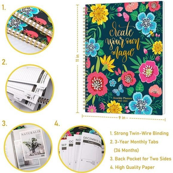2023-2025 Monthly Planner/Calendar - 3 Year Monthly Planner, 9" x 11", 36 - Picture 6 of 7